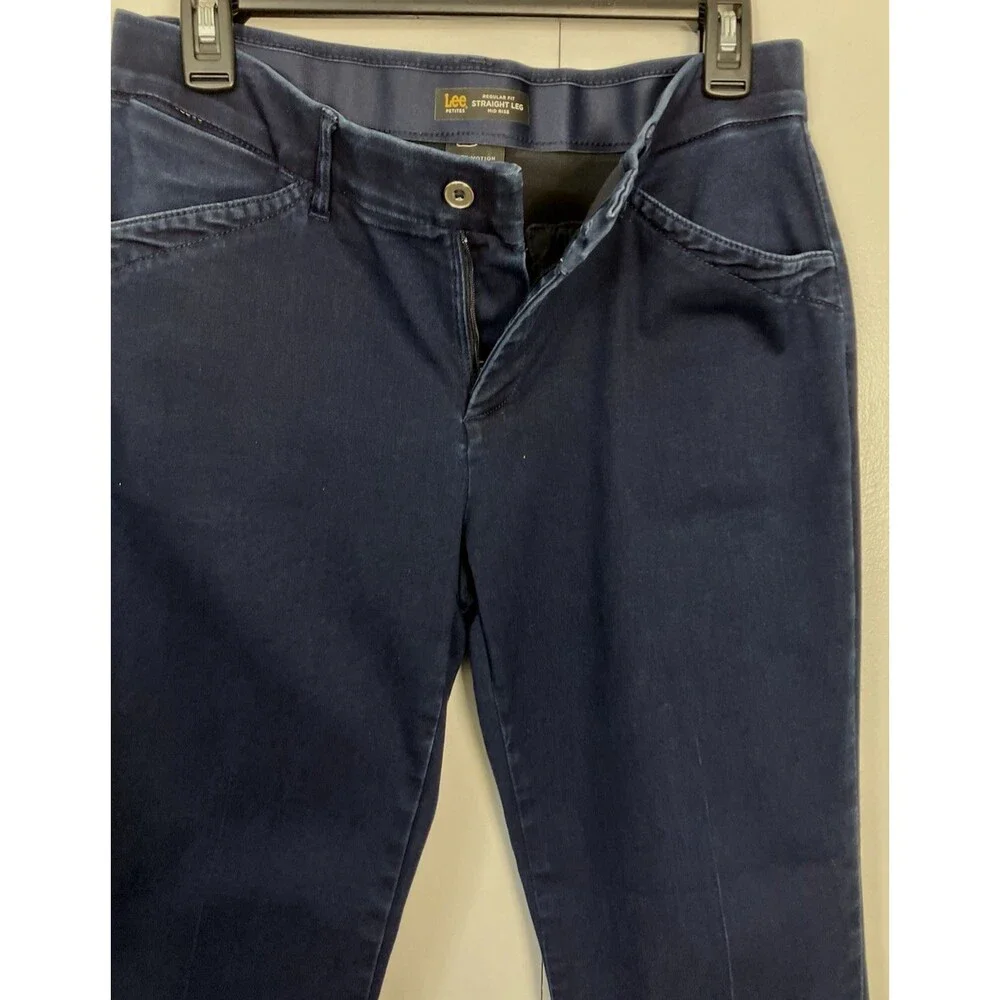 Lee Petite Regular Fit Straight Leg Mid Rise Jean Flex Motion Size 6